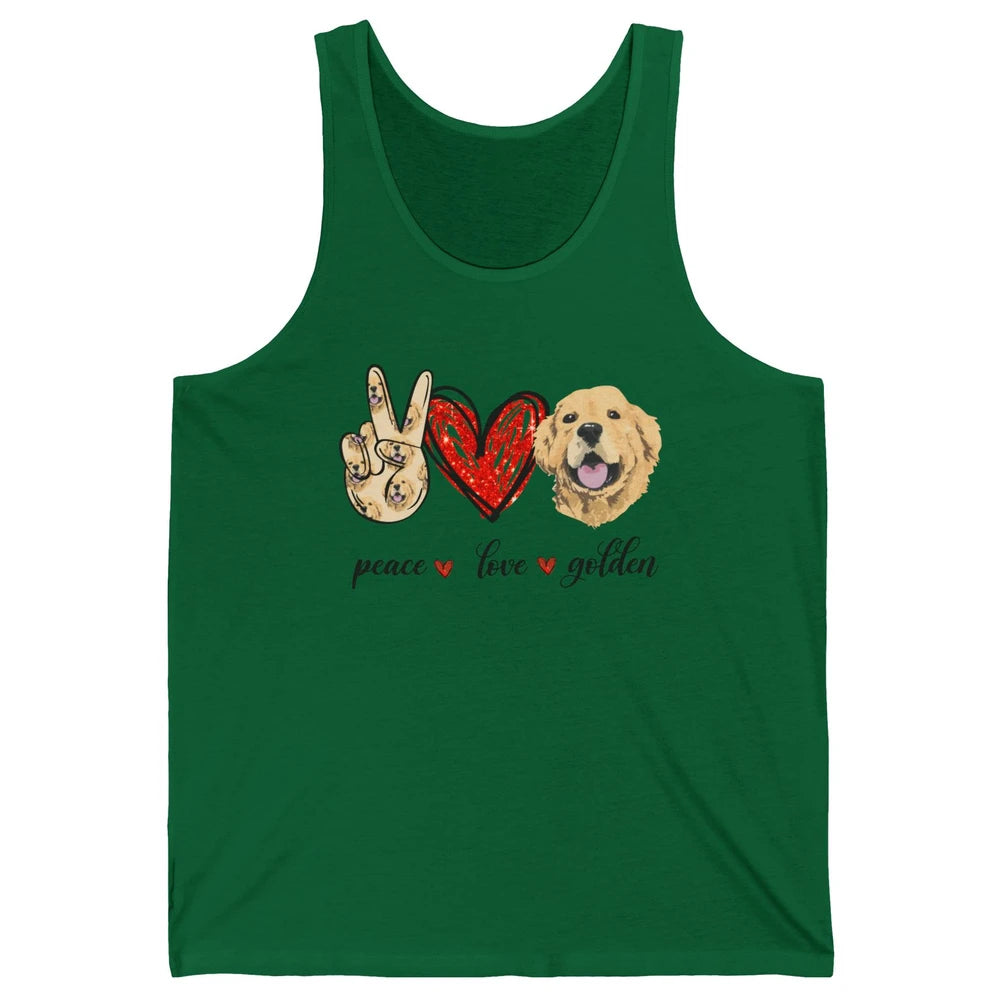 Peace Love Golden Dog Lover Golden Retriever Dad Mom Gift Unisex Jersey Tank