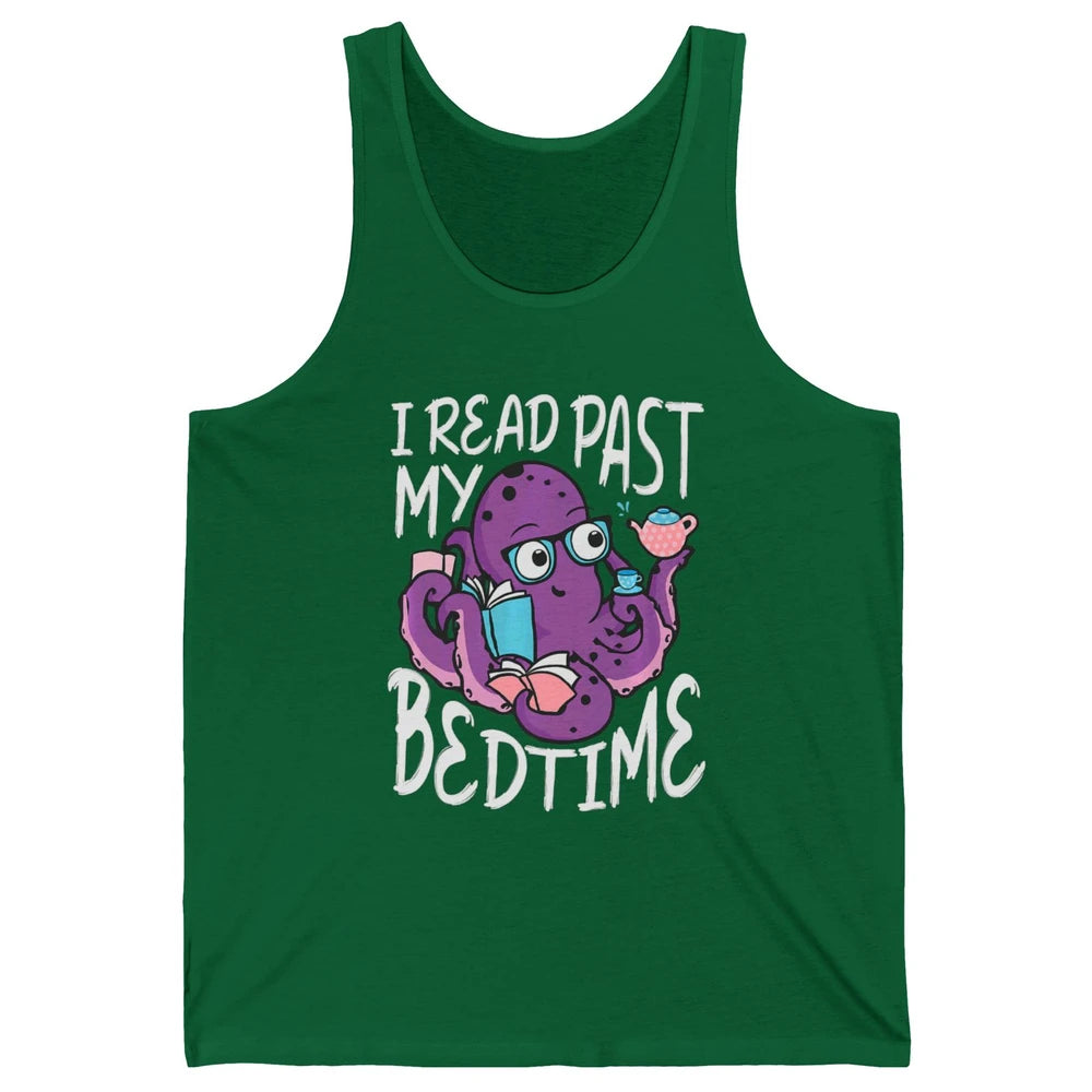 Octopus Books Read Past My Bedtime Kraken Sea Animal Marine Unisex Jersey Tank