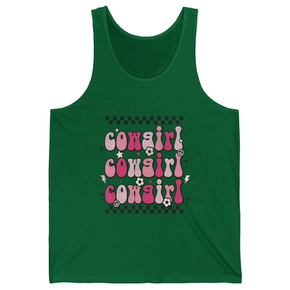 Retro Cowgirl Boho Rodeo Howdy Cowboy Texas Western Country Unisex Jersey Tank