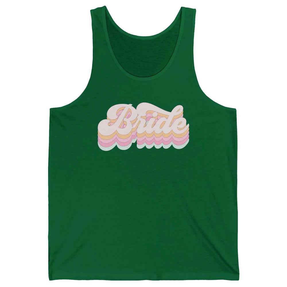 Retro 70s Bride Bachelorette Bridal Party Engagement Trendy Unisex Jersey Tank