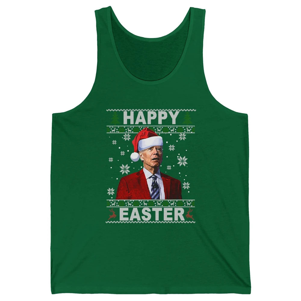 Funny Biden Santa Hat Happy Easter Anti Biden Christmas Unisex Jersey Tank