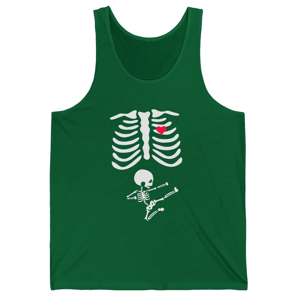 Pregnant Halloween Skeleton Naughty Baby Boy Pumpkin Costume Unisex Jersey Tank