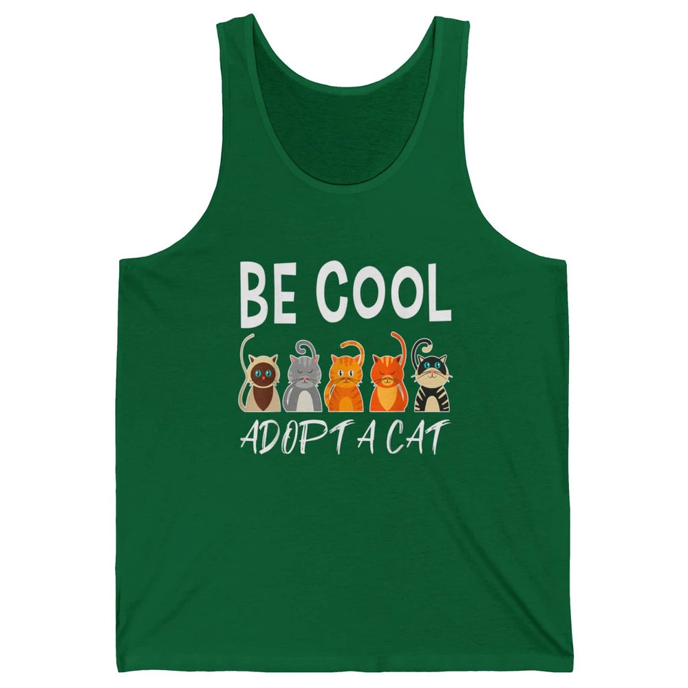 Retro Be Cool Adopt A Cat Funny Foster Cat Adoption Rescue Unisex Jersey Tank
