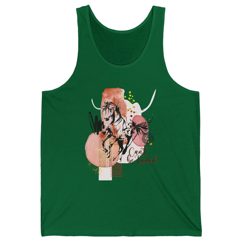 Retro Can't Be Tamed Horse Western Country Cowboy Gift Unisex Jersey Tank