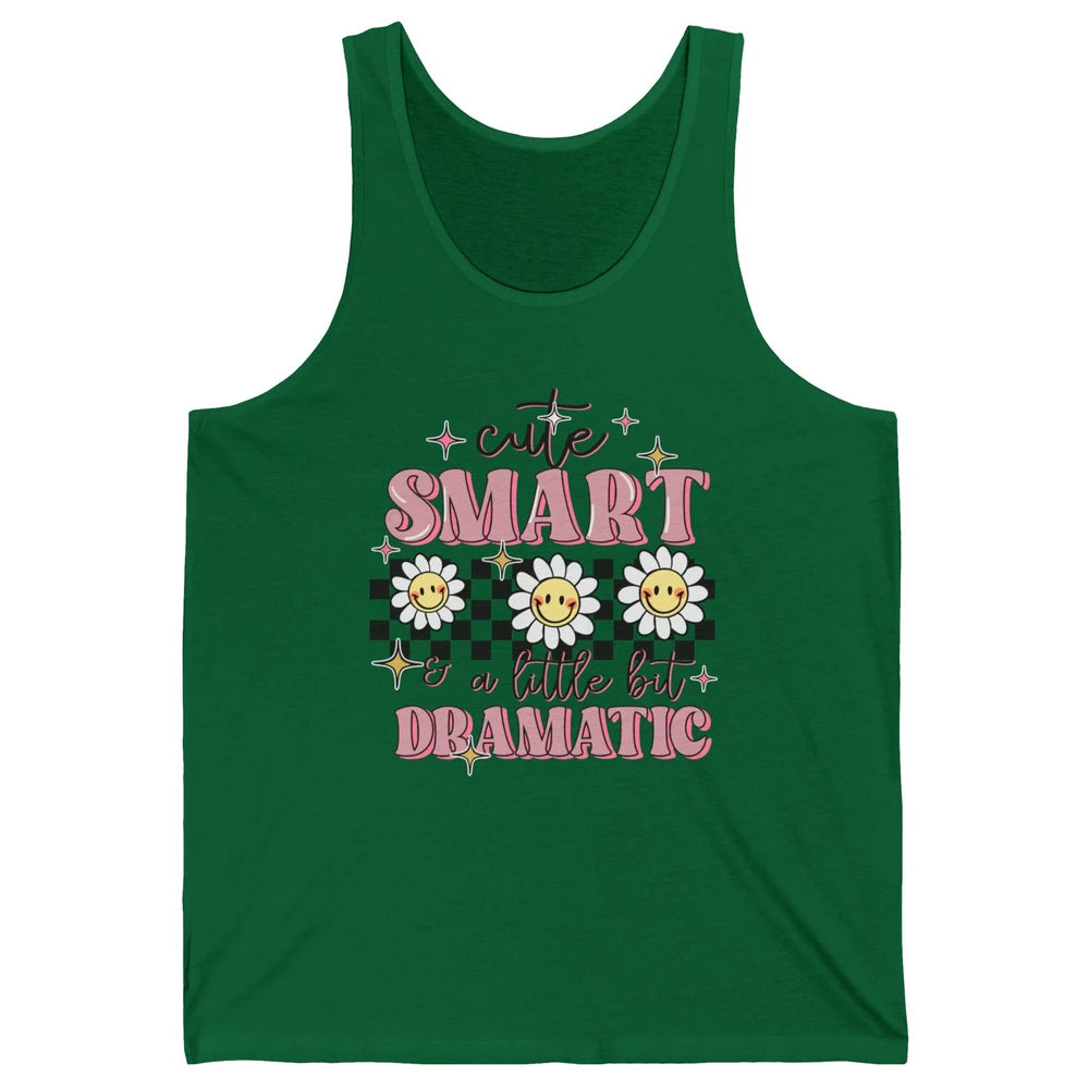 Retro Groovy Cute Smart & A Little Bit Dramatic Cute Girl Unisex Jersey Tank