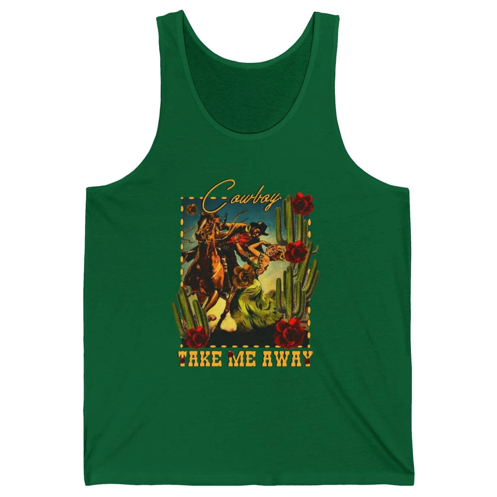 Retro Desert Cowgirl Cowboy Take Me Away Western Country Unisex Jersey Tank