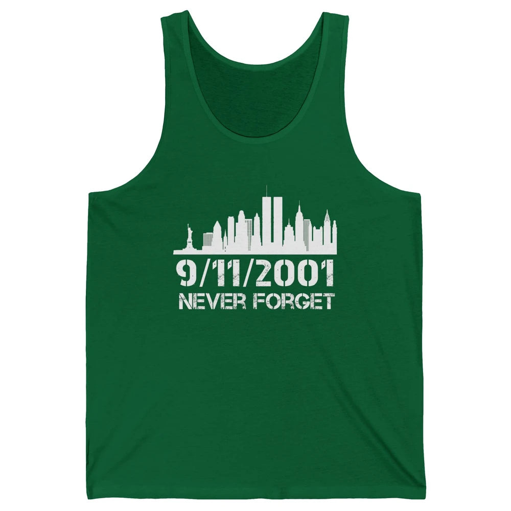 Never Forget 9/11 20th Anniversary Patriot Memorial Day Unisex Jersey Tank