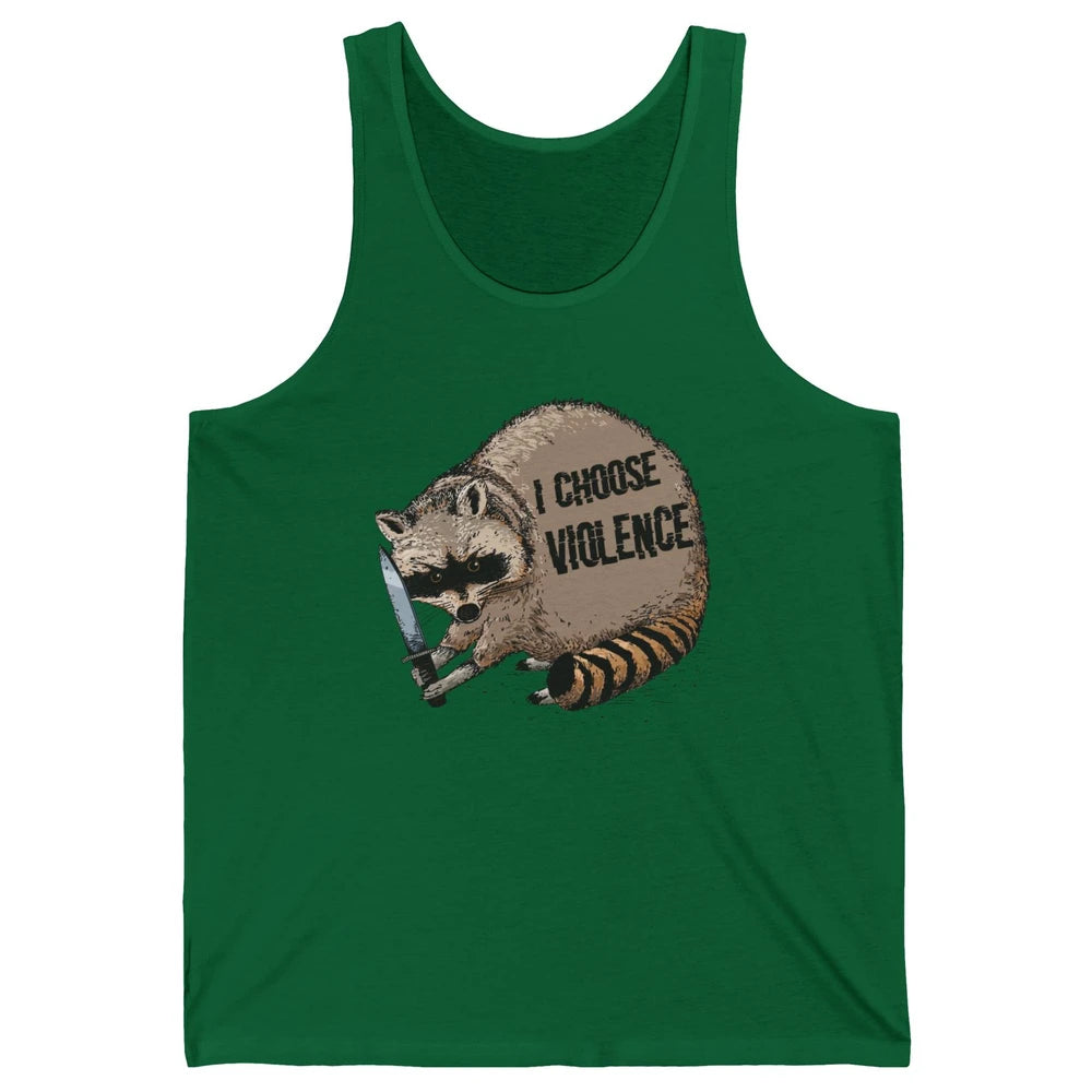 Funny Raccoon Disobey I Choose Violence Sarcastic Raccoon Unisex Jersey Tank