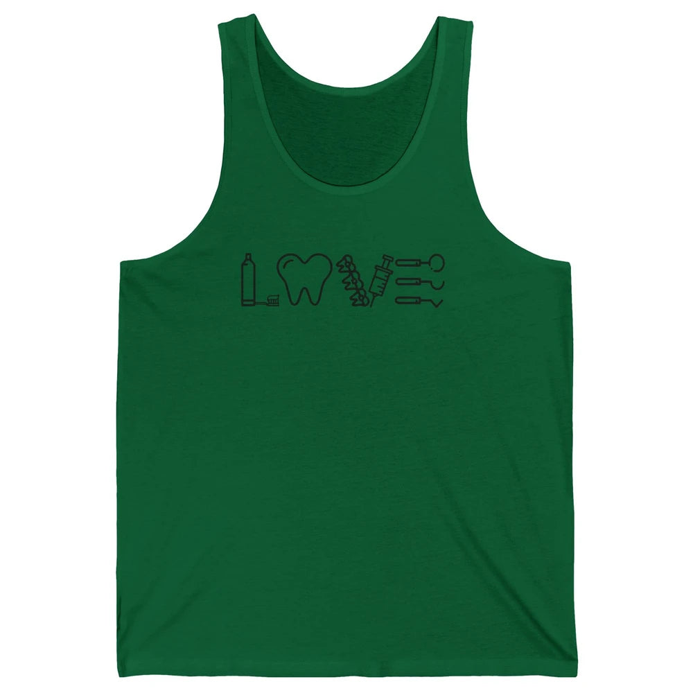 Retro Dental Hygienist Life Love Dental Tools Dentist Life Unisex Jersey Tank