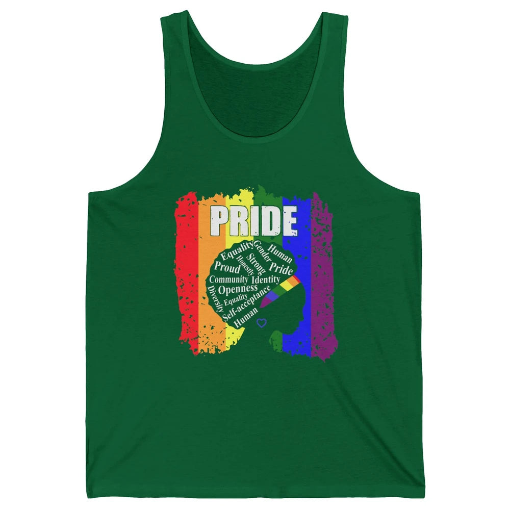 Proud Afro Girl Gay Pride Month Equality Unisex Jersey Tank