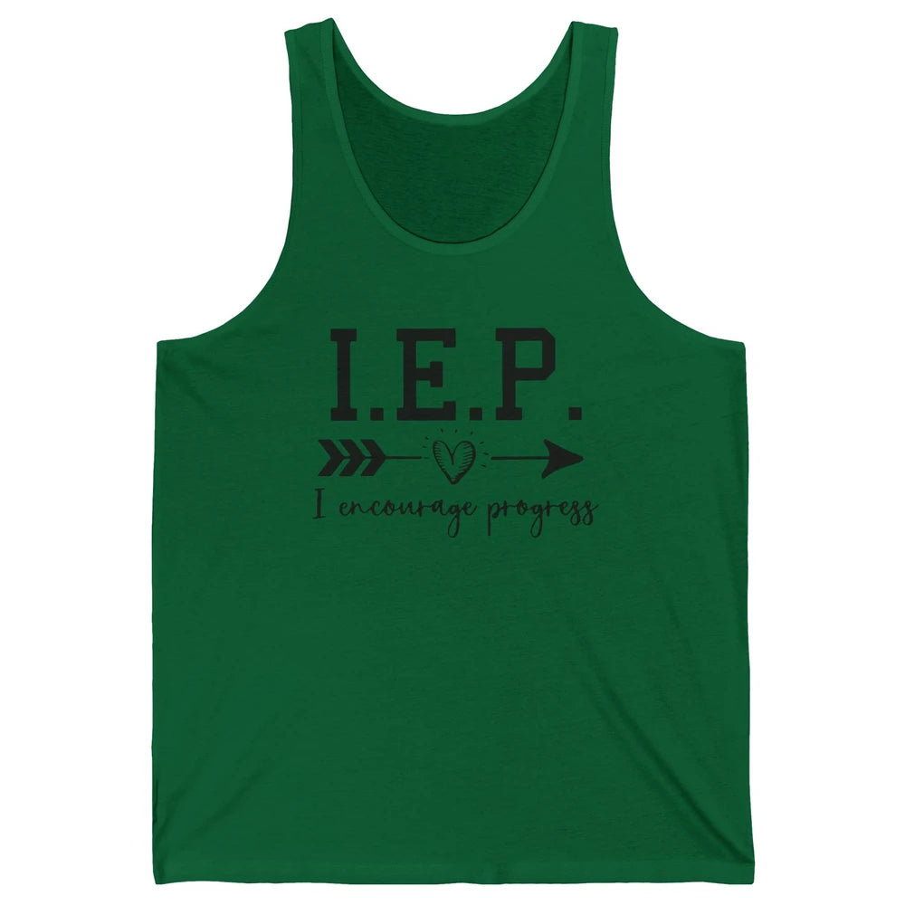 SPED Teacher I Encourage Progress IEP Squad Special Edu Gift Unisex Jersey Tank