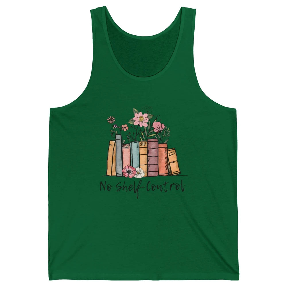 Retro Floral Books I Have No Shelf Control Funny Book Lovers Unisex Jersey Tank