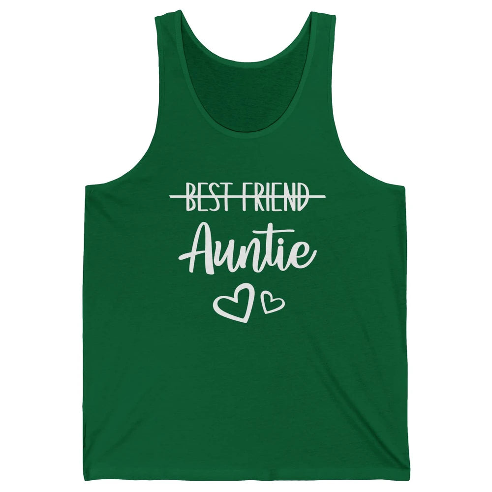 Promoted From Bestie To Auntie Pregnancy Reveal Bestfriend Unisex Jersey Tank