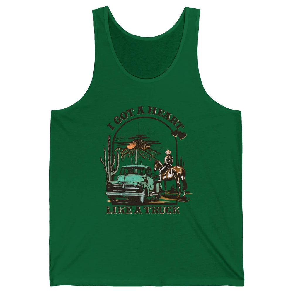 I Got A Heart Like A Truck Western Country Music Cowboy Unisex Jersey Tank