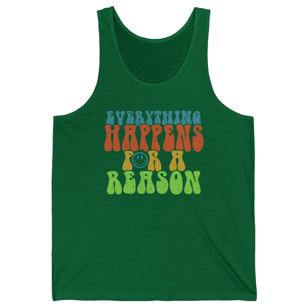 Retro Everything Happens For A Reason Mental Health Peace Unisex Jersey Tank