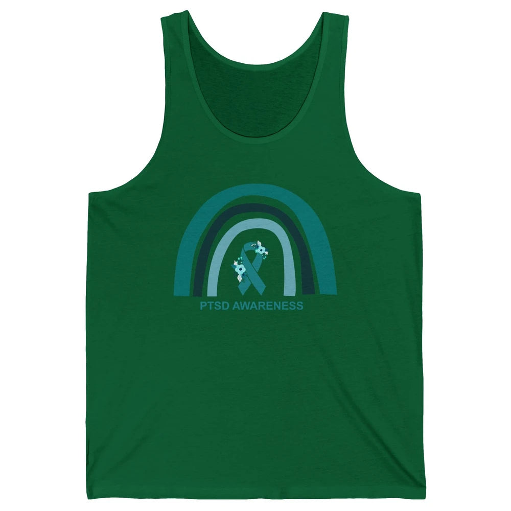 Post-traumatic Stress Disorder Awareness PTSD Teal Ribbon Unisex Jersey Tank
