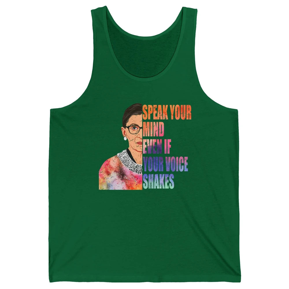Retro Notorious RBG Speak Your Mind Even If Your Voice Shake Unisex Jersey Tank