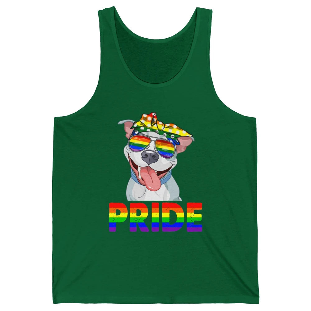 Pitbull Pride Dog Mom LGBT Gay Pride Month Unisex Jersey Tank