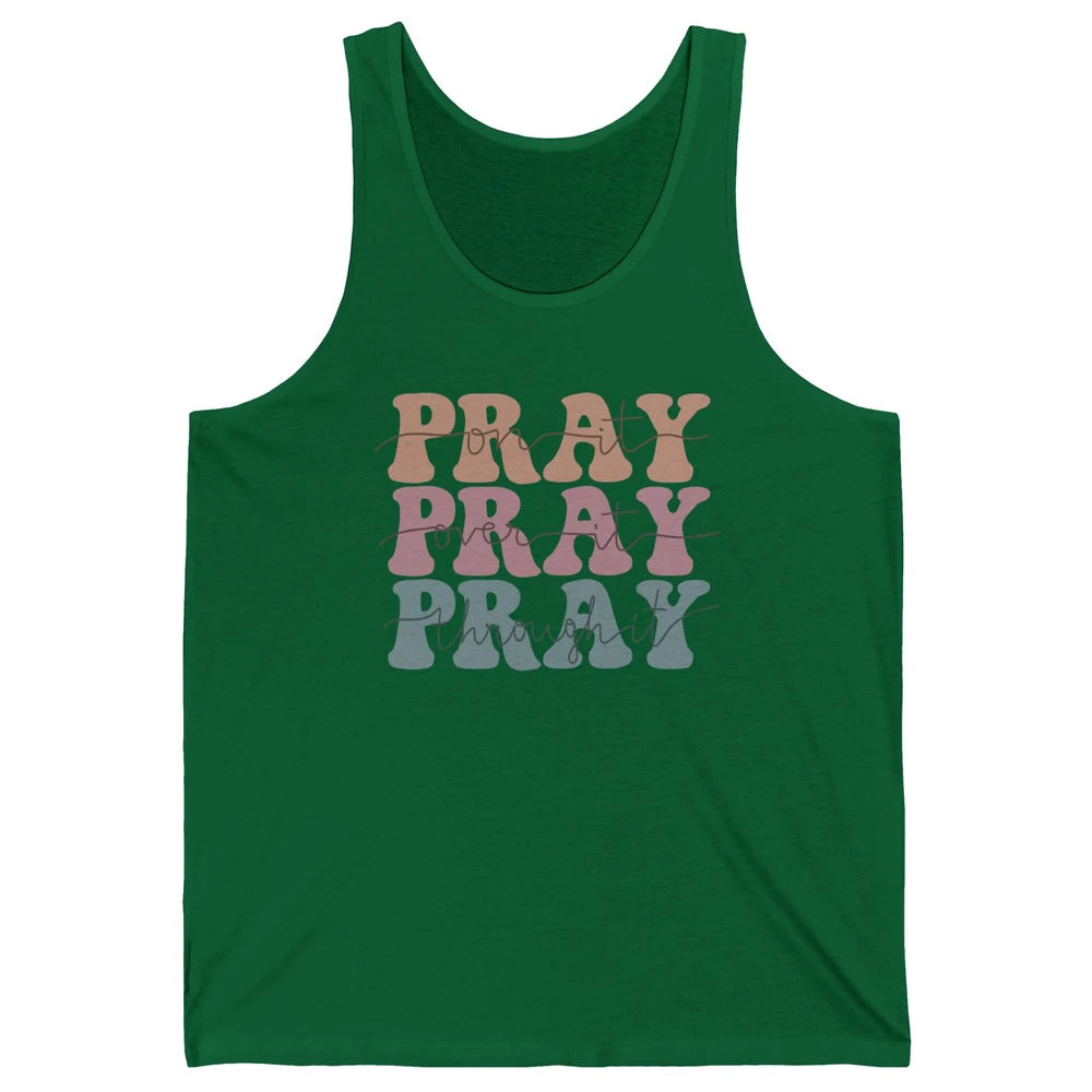 Retro Pray On It Over It Christian Bible Faith In Jesus Unisex Jersey Tank