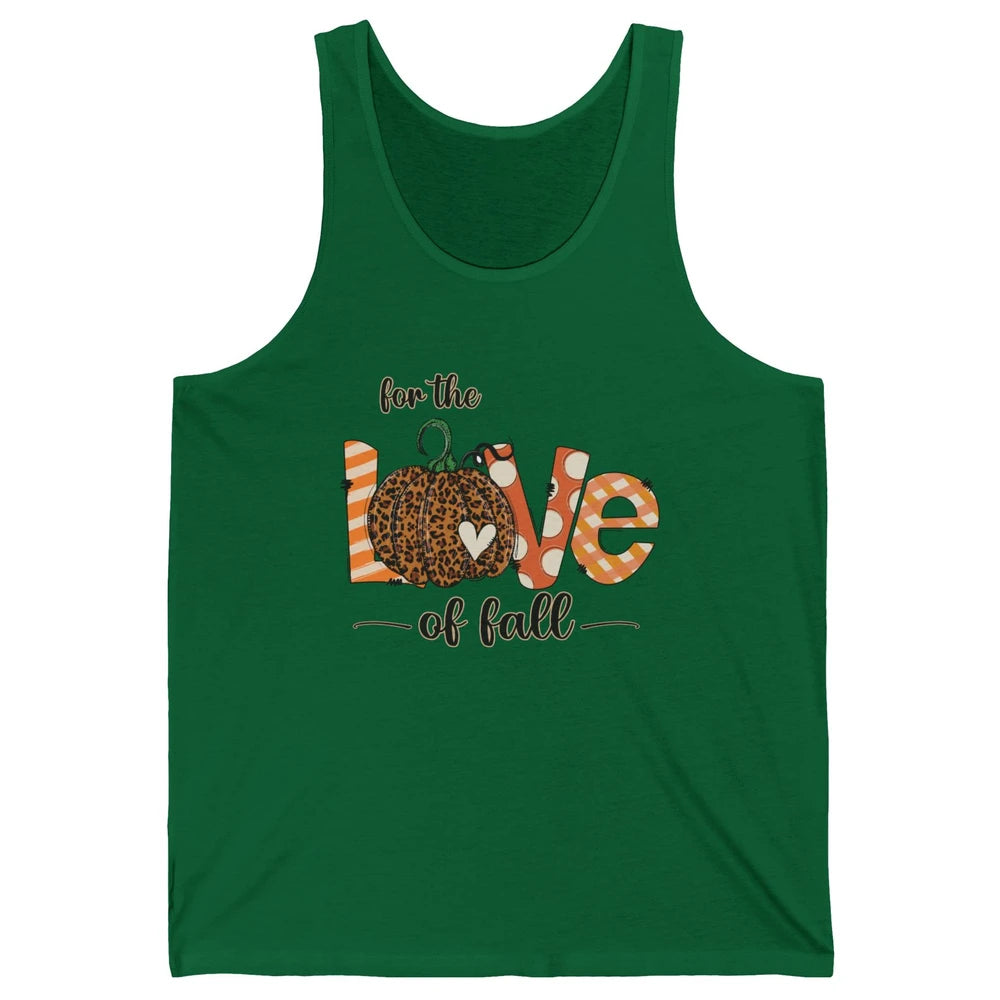 Retro Love Fall Y'All Leopard Pumpkin Heart Halloween Fall Unisex Jersey Tank