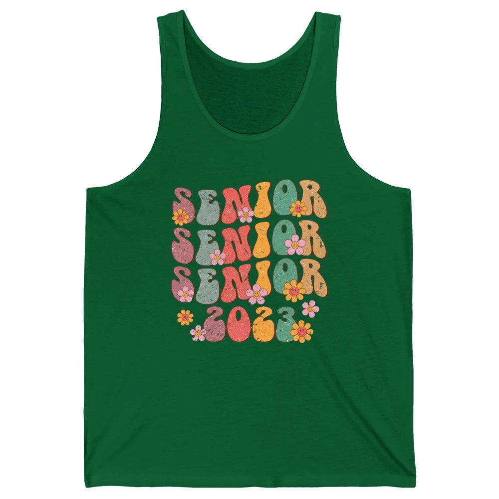 Retro Groovy Daisy Senior 2023 Graduation Gift Class Of 2023 Unisex Jersey Tank