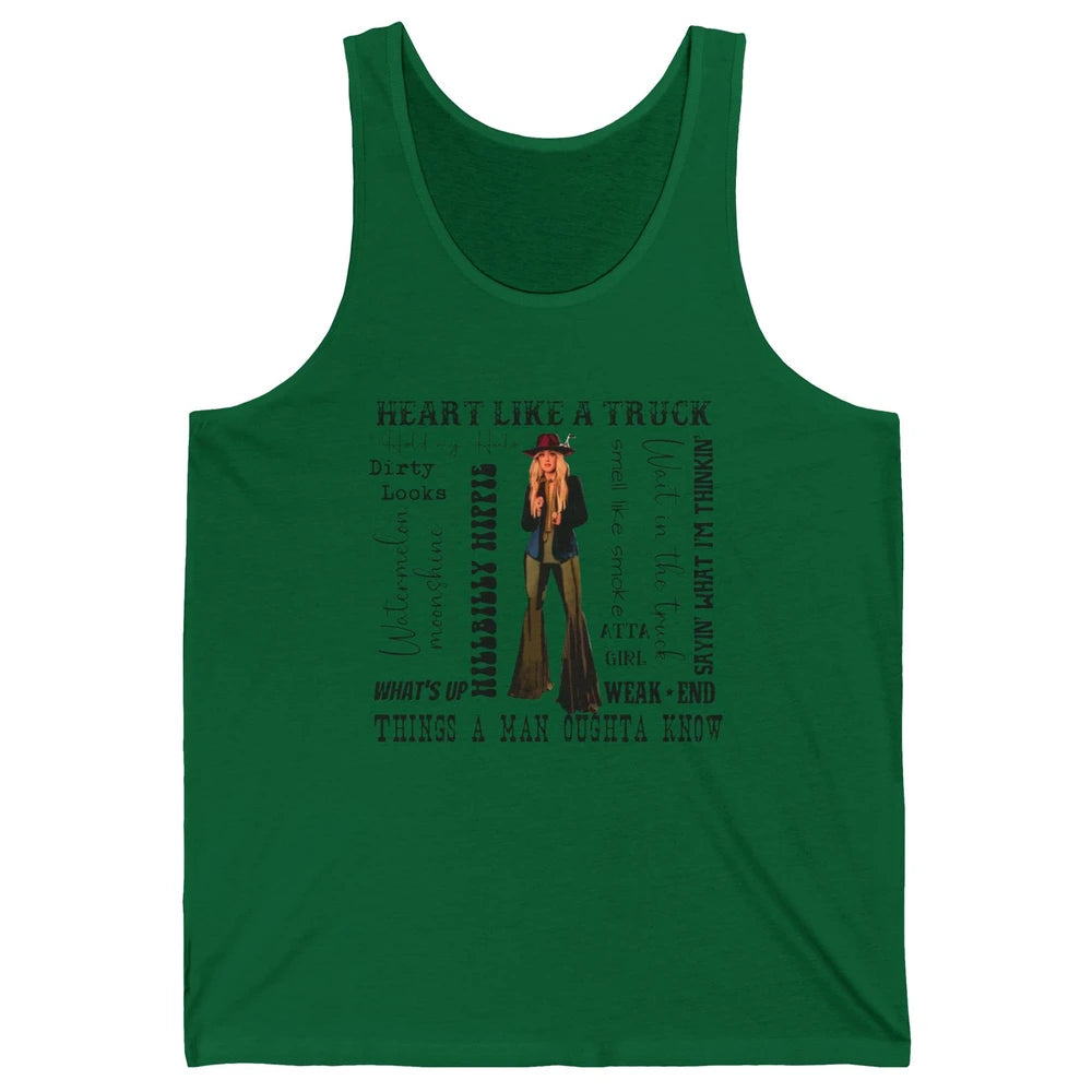 Retro Cowgirl He Said Wait In The Truck Western Country Unisex Jersey Tank