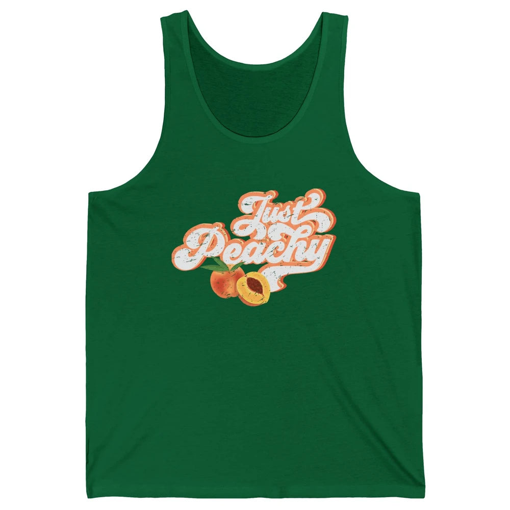 Retro Just Peachy Retro 70s Georgia Peaches Summer Fruit Unisex Jersey Tank