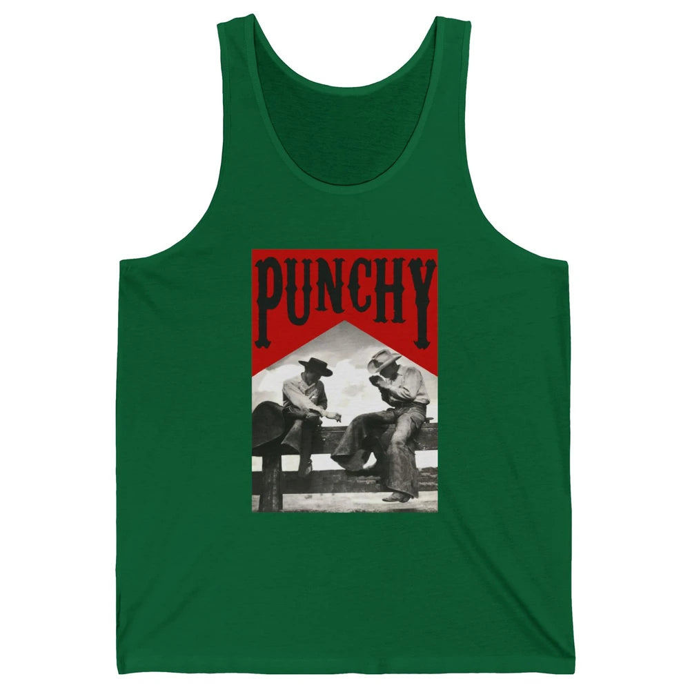 Retro Punchy Cowboy Killer Western Country Cowgirl Gift Unisex Jersey Tank