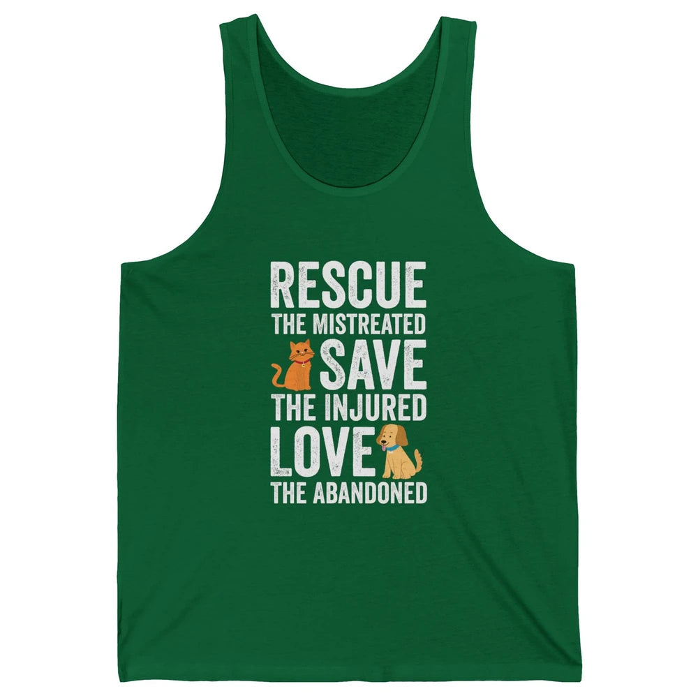 Rescue Mistreated Save Injured Adopt Dog Cat Animal Rescuer Unisex Jersey Tank