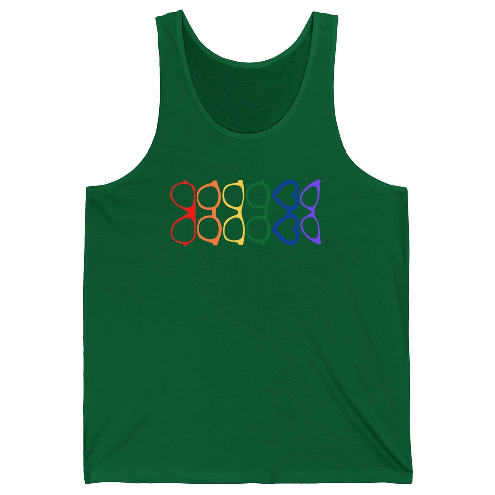 Rainbow Eyeglasses Pride Optometrist Optician Glasses Gift Unisex Jersey Tank