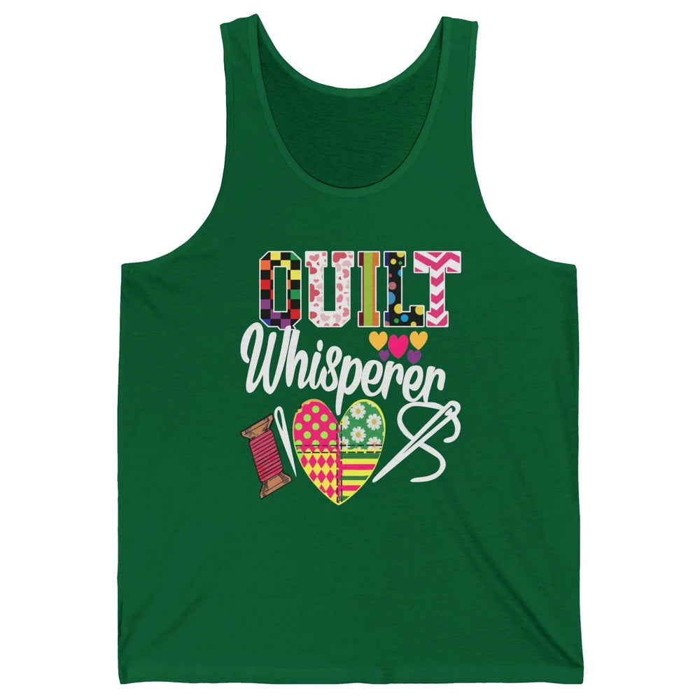 Retro Quilt Whisperer Quilting Life Sewing Life Quilt Lovers Unisex Jersey Tank