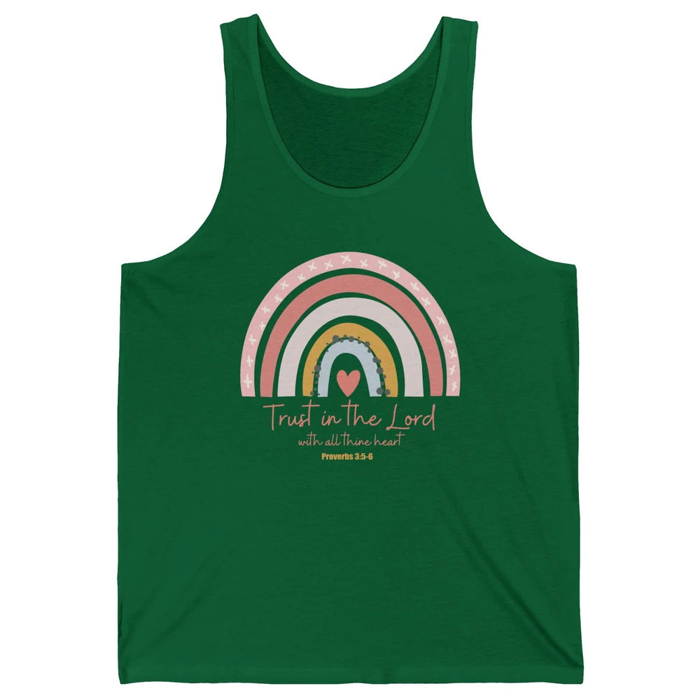 Rainbow Trust In The Lord With All Heart Christian Religious Unisex Jersey Tank