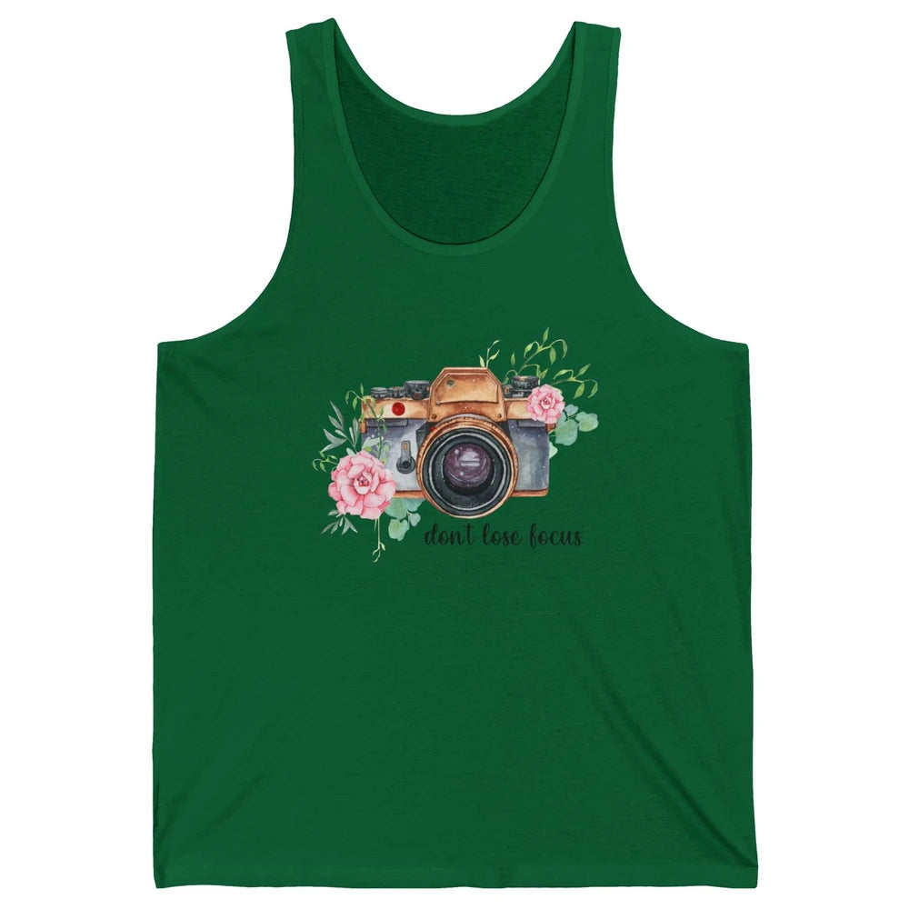Photography Boho Camera Don't Lose Focus Photographer Unisex Jersey Tank