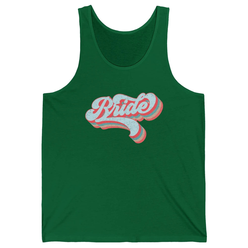 Retro 70s Future Bride Engaged Bachelorette Bridal Party Unisex Jersey Tank