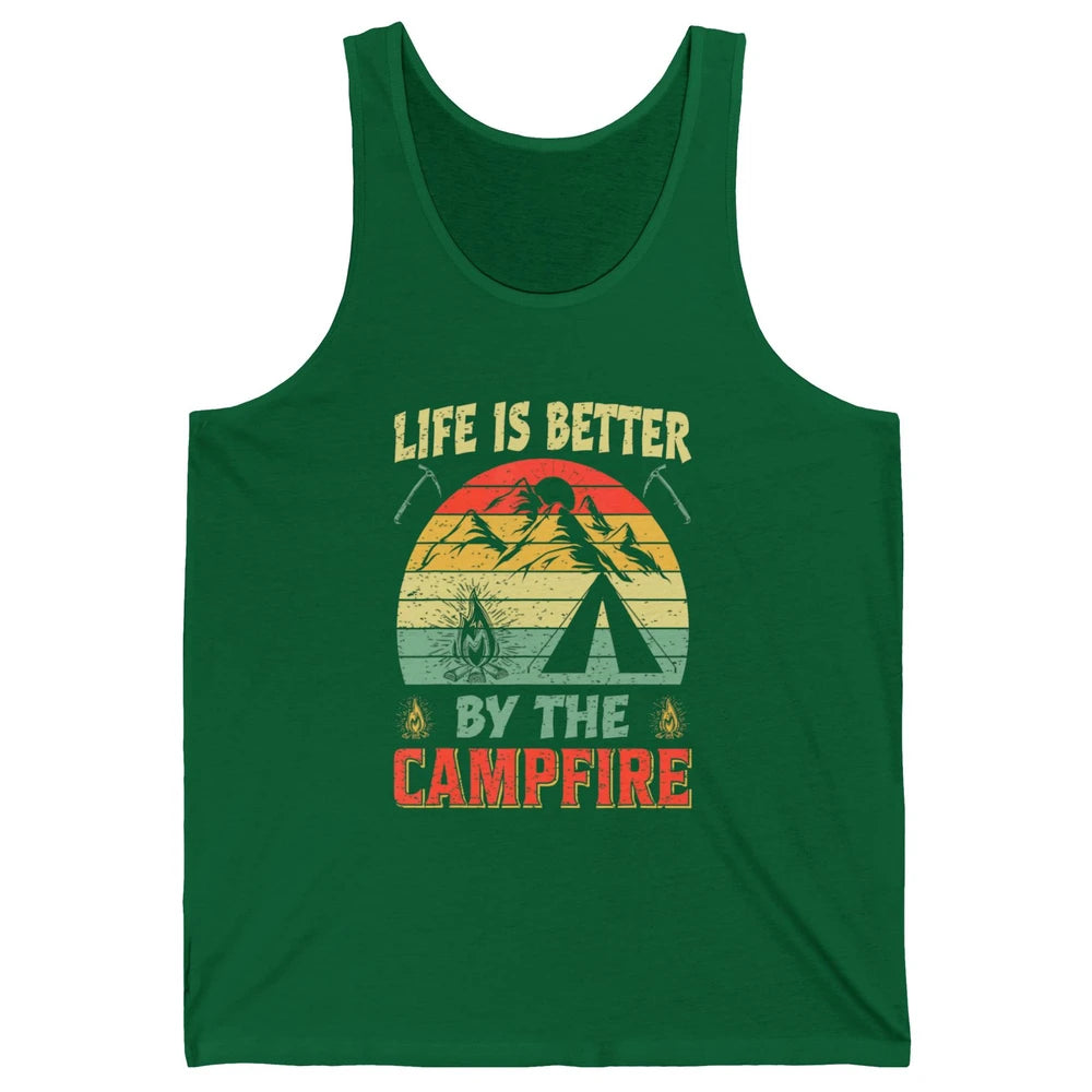 Retro Life Better By Campfire Happy Camp Nature Outdoor Camp Unisex Jersey Tank