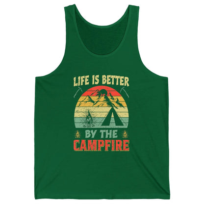 Retro Life Better By Campfire Happy Camp Nature Outdoor Camp Unisex Jersey Tank