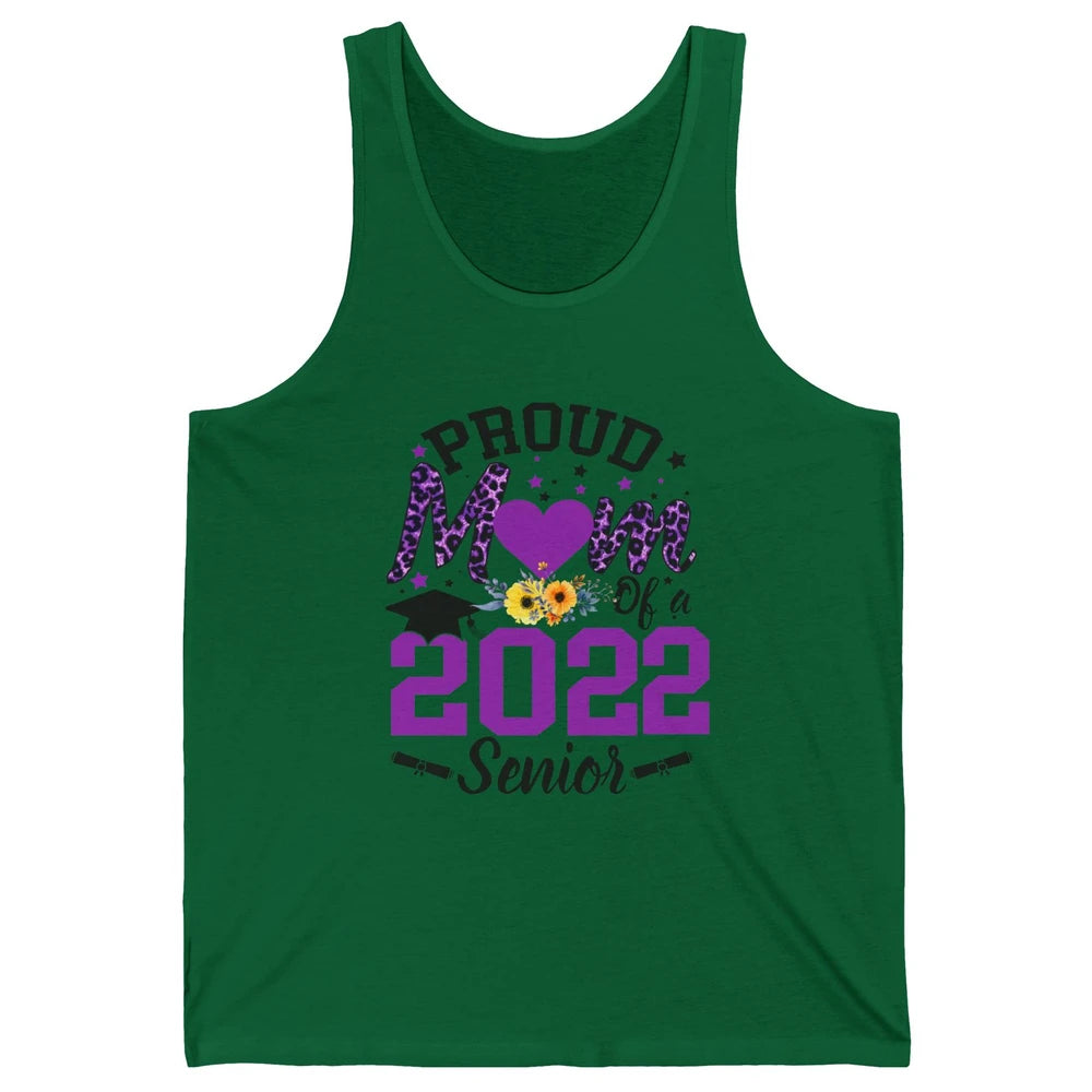 Proud Mom of a 2022 Senior Leopard Cool Graduates Mom Unisex Jersey Tank