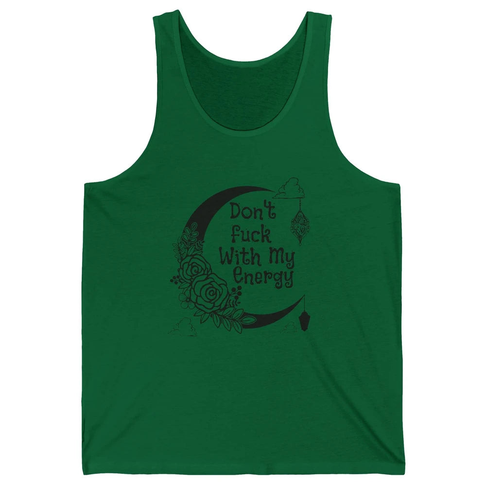 Retro Moon Witchy Don't Mess With My Energy Halloween Witch Unisex Jersey Tank