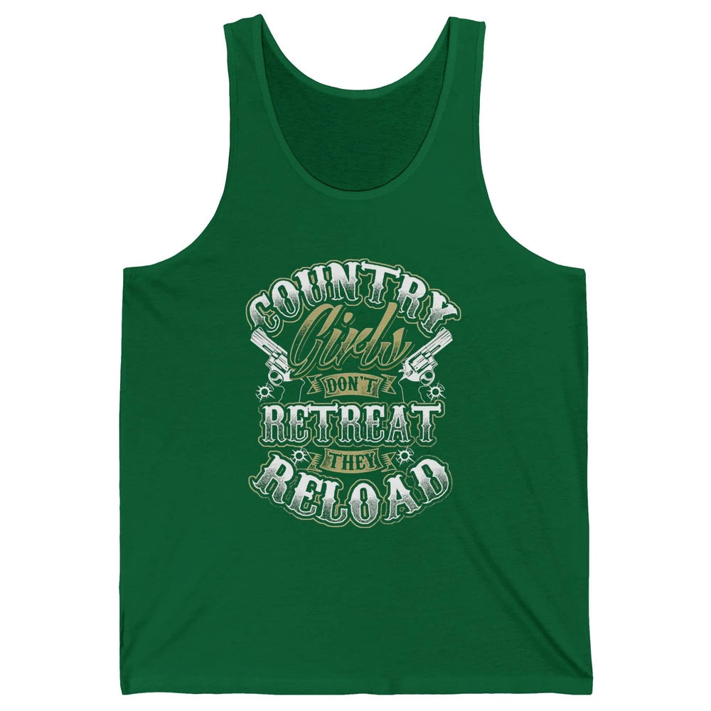 Retro Country Girl Don't Retreat They Reload Western Cowgirl Unisex Jersey Tank