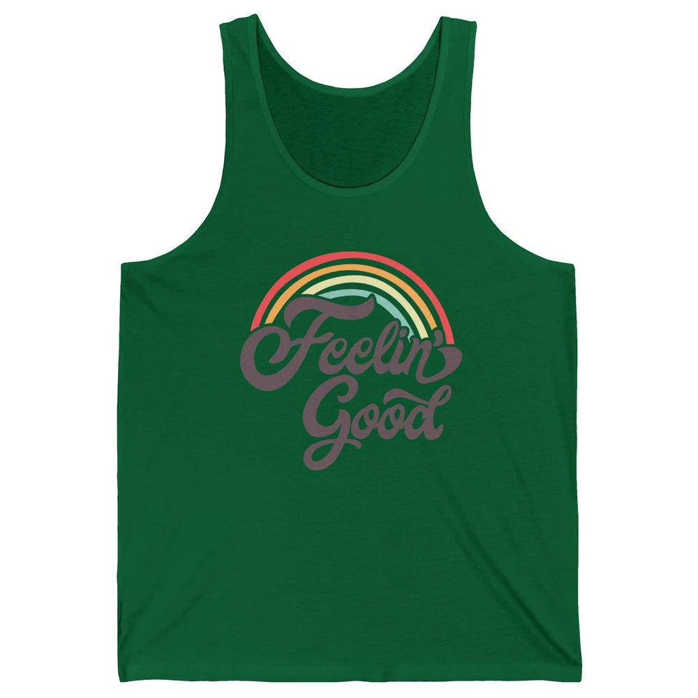 Retro Rainbow Feeling Good Hippie Summer Vintage Positive Unisex Jersey Tank