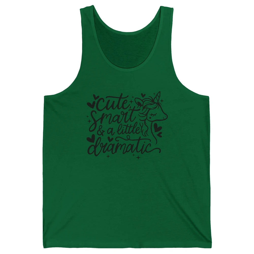 Cute Unicorn Cute Smart & A Little Bit Dramatic Drama Girl Unisex Jersey Tank