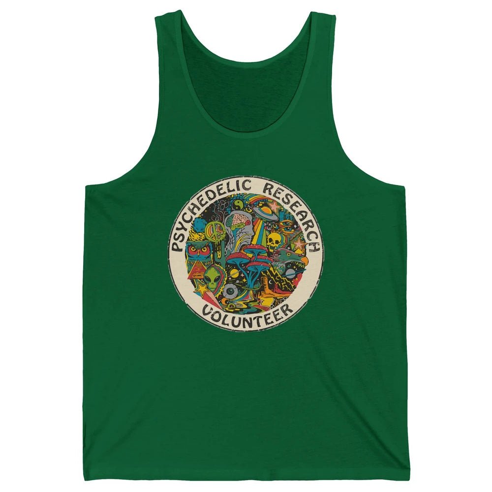 Retro Design Research Volunteer Psychedelic Mushroom Vintage Unisex Jersey Tank