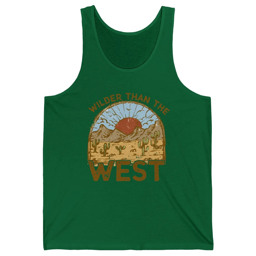 Retro Desert Sunrise Wilder Than The West Western Country Unisex Jersey Tank