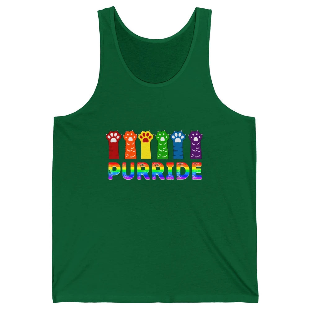 Purride Funny Cat Lover LGBT Pride Awareness Gift LGBT Month Unisex Jersey Tank