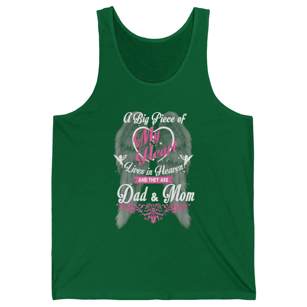 Parents Heaven Dad And Mom In Heaven Angel Wings Guardian Unisex Jersey Tank