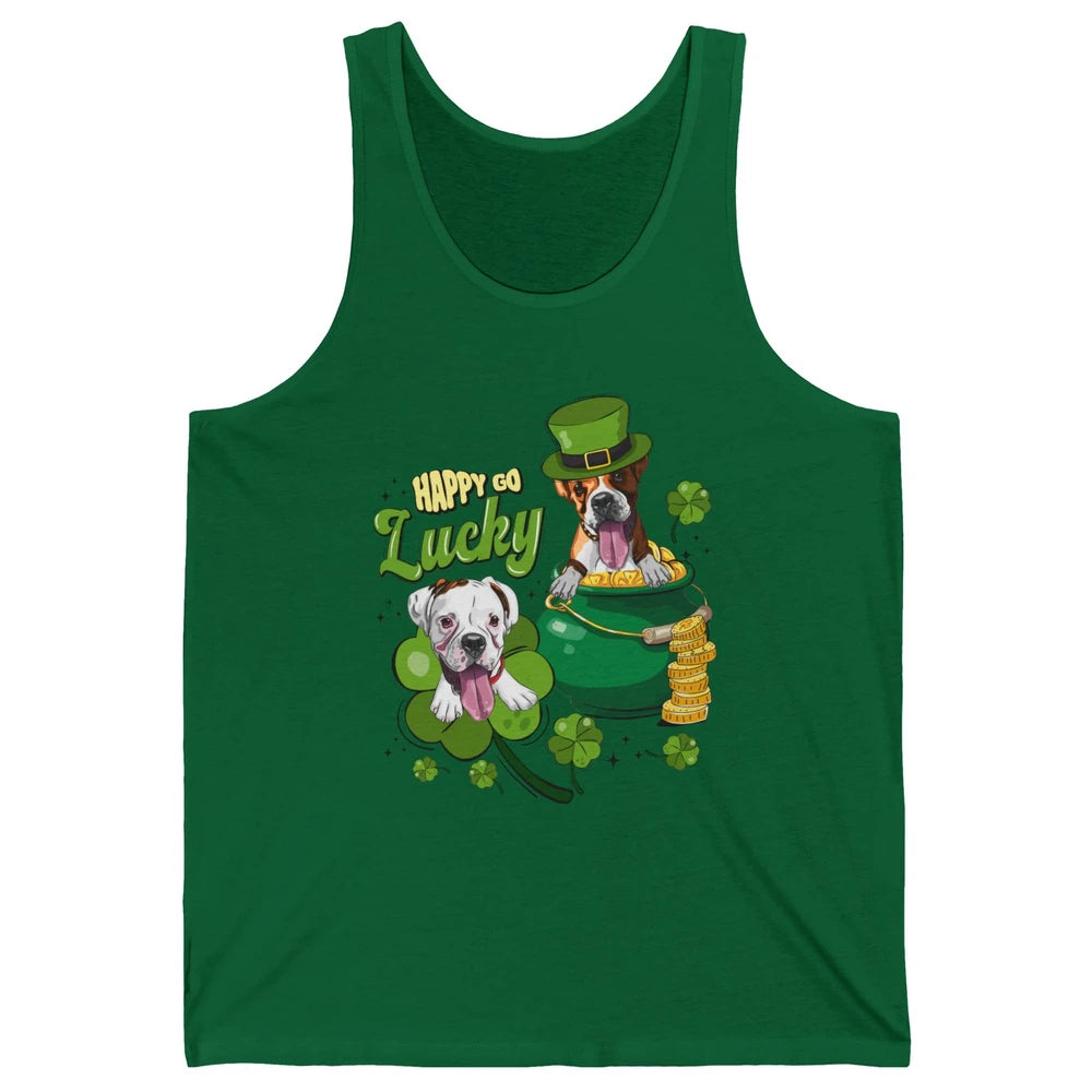 Happy Go Lucky Boxer St Patrick's Day Lucky Boxer Dog Irish Unisex Jersey Tank