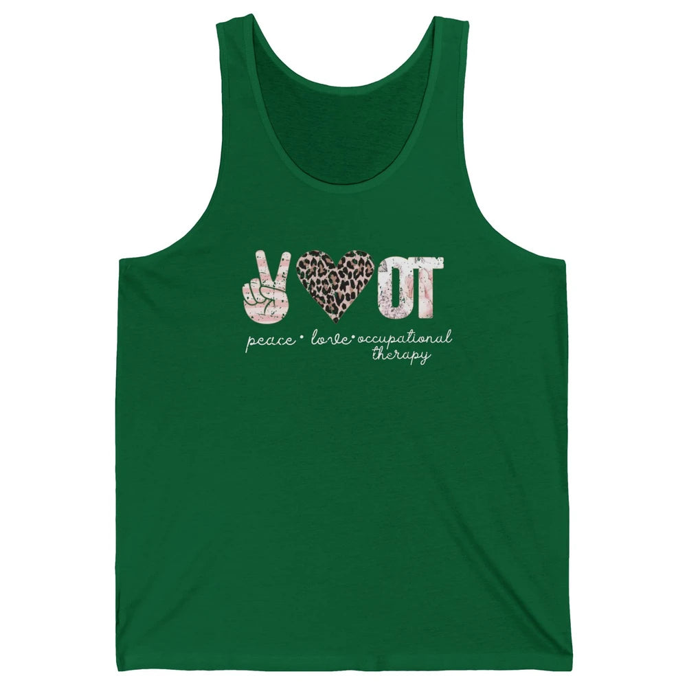 Retro Occupational Therapist Peace Love Occupational Therapy Unisex Jersey Tank