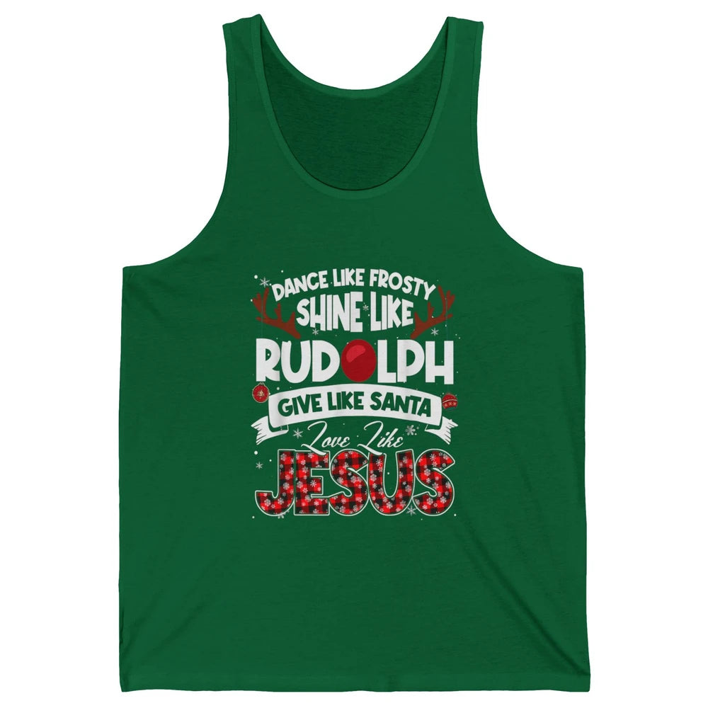 Merry Christmas Santa Frosty Rudolph Jesus Xmas God Reindeer Unisex Jersey Tank