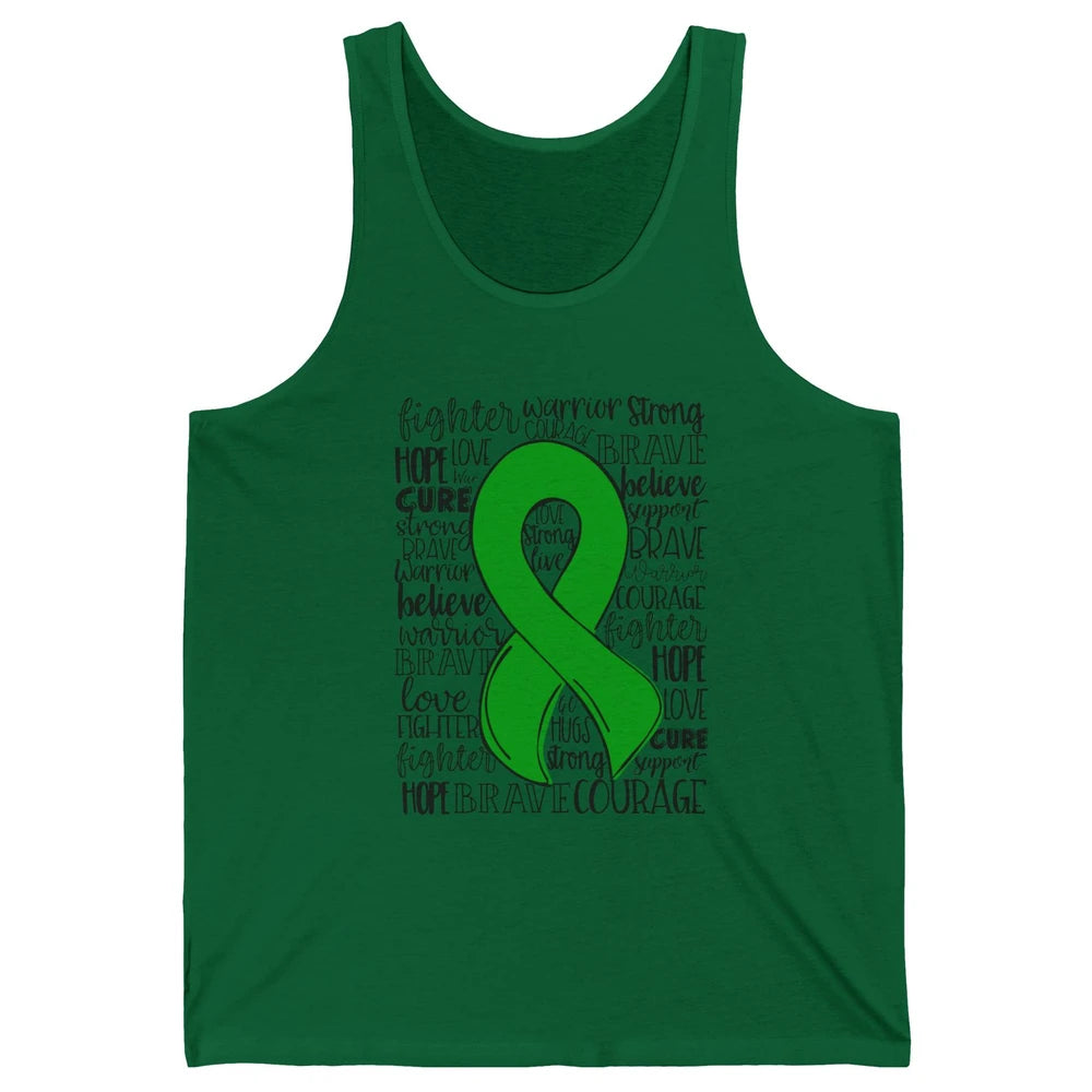 PANS/PANDAS Awareness Floral Green Ribbon Hope Love Cure Unisex Jersey Tank