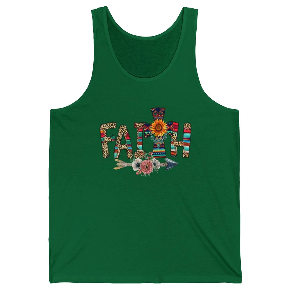 Leopard Serape Faith Religious Western Country Christian God Unisex Jersey Tank